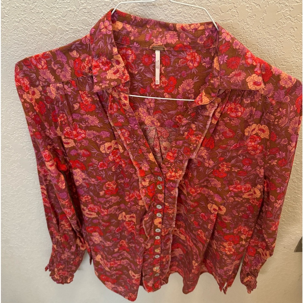 Free People 100% cotton button down shirt